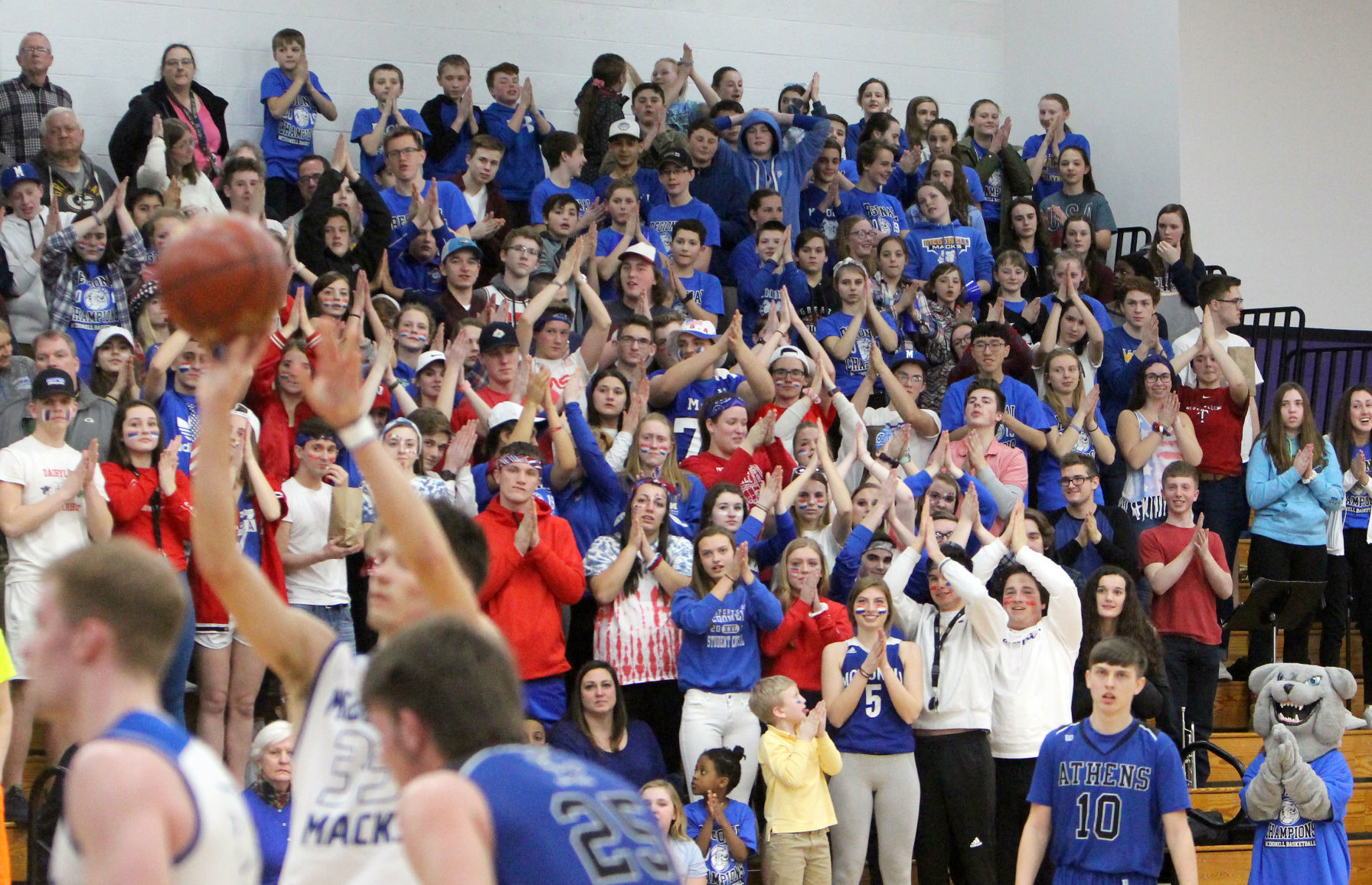 Athens vs McDonell boys basketball at Eau Claire Memorial 3-7-19